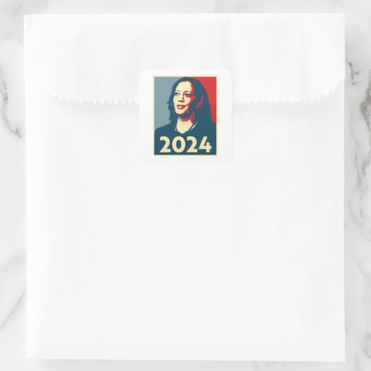 Kamala Harris 2024 Quadratischer Aufkleber (Tasche)