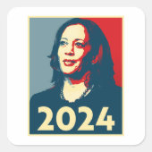 Kamala Harris 2024 Quadratischer Aufkleber (Vorderseite)