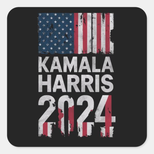 KAMALA HARRIS 2024 QUADRATISCHER AUFKLEBER (Vorderseite)