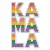 Kamala Harris 2024 Rainbow Flag Gay Pride LGBT Aufkleber (Vorderseite)