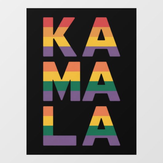 Kamala Harris 2024 Rainbow Flag Gay Pride LGBT Fensteraufkleber (Blatt)