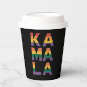 Kamala Harris 2024 Rainbow Flag Gay Pride LGBT Pappbecher (Vorderseite)