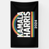 Kamala Harris 2024 Rainbow Gay Pride LGBT Election Banner (Vertikal)