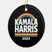 Kamala Harris 2024 Rainbow Gay Pride LGBT Election Keramik Ornament (Links)