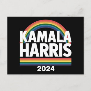 Kamala Harris 2024 Rainbow Gay Pride LGBT Election Postkarte