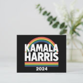 Kamala Harris 2024 Rainbow Gay Pride LGBT Election Postkarte (Stehend Vorderseite)
