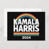 Kamala Harris 2024 Rainbow Gay Pride LGBT Election Postkarte (Vorne/Hinten)