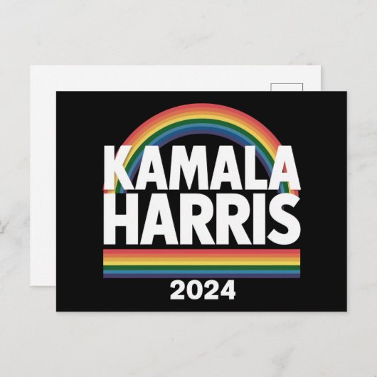 Kamala Harris 2024 Rainbow Gay Pride LGBT Election Postkarte (Vorne/Hinten)