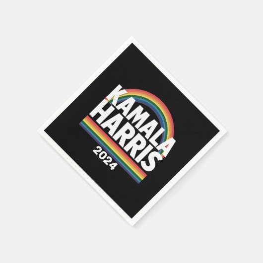 Kamala Harris 2024 Rainbow Gay Pride LGBT Election Serviette (Ecke)