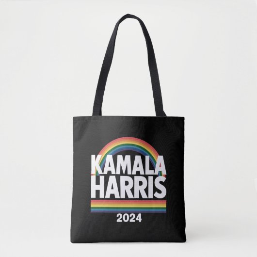 Kamala Harris 2024 Rainbow Gay Pride LGBT Election Tasche (Vorderseite)