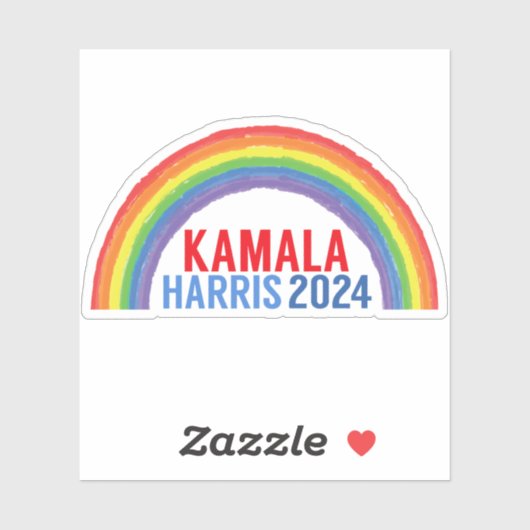 Kamala Harris 2024 Rainbow LGBTQ Notebook Aufkleber (Blatt)