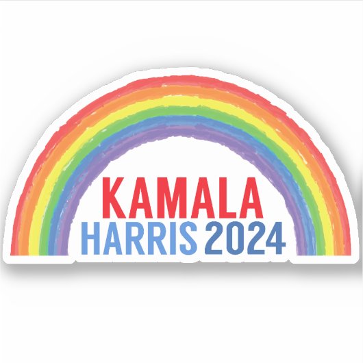 Kamala Harris 2024 Rainbow LGBTQ Notebook Aufkleber (Vorderseite)