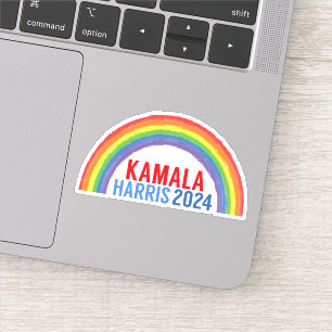 Kamala Harris 2024 Rainbow LGBTQ Notebook Aufkleber