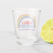 Kamala Harris 2024 Rainbow LGBTQ Rights Schnapsglas (Rückseite)