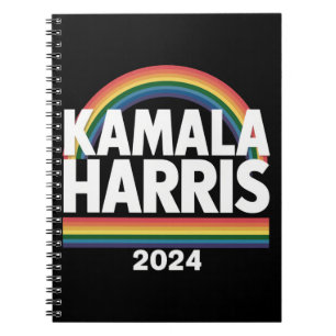 Kamala Harris 2024 Regenbogen Gay Pride LGBT Wahl Notizblock