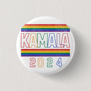Kamala Harris 2024 Regenbogen LGBTQ Retro Button
