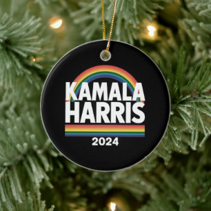 Kamala Harris 2024 Regenbogen Schwulen Stolz LGBT  Keramik Ornament