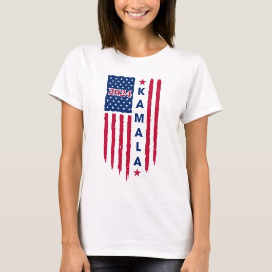 Kamala Harris 2024 Retro Design T-Shirt (Vorderseite)