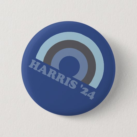Kamala Harris 2024 Retro Rainbow Button (Vorderseite)