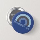 Kamala Harris 2024 Retro Rainbow Button (Vorne & Hinten)