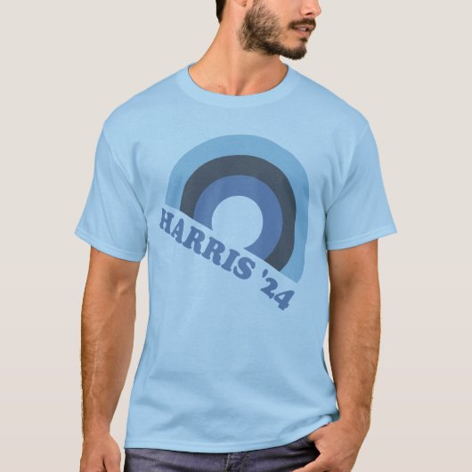 Kamala Harris 2024 Retro Rainbow T-Shirt (Vorderseite)