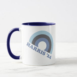 Kamala Harris 2024 Retro Regenbogen Tasse