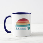 Kamala Harris 2024 Retro Sunset Vintag Tasse (Links)