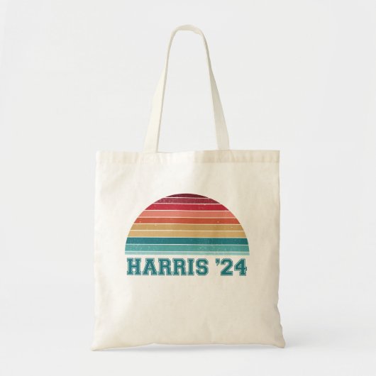 Kamala Harris 2024 Retro Sunset Vintag Tragetasche (Vorne)