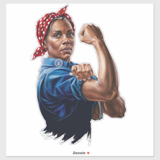Kamala Harris 2024 Rosie The Riveter Childless Cat Aufkleber (Blatt)