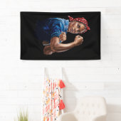 Kamala Harris 2024 Rosie The Riveter Childless Cat Banner (Insitu)