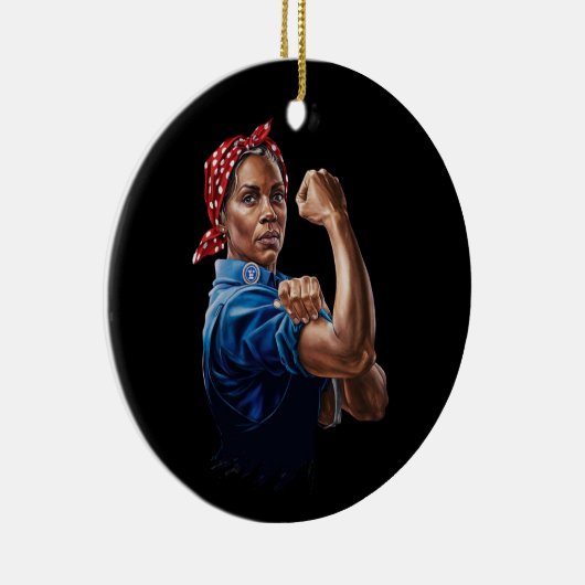 Kamala Harris 2024 Rosie The Riveter Childless Cat Keramik Ornament (Rechts)