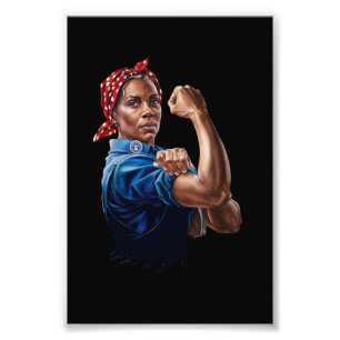 Kamala Harris 2024 Rosie The Riveter Kinderlose Ka Fotodruck