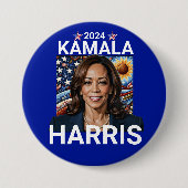 Kamala Harris 2024 Rot, Weiß und Blau Button (Vorderseite)