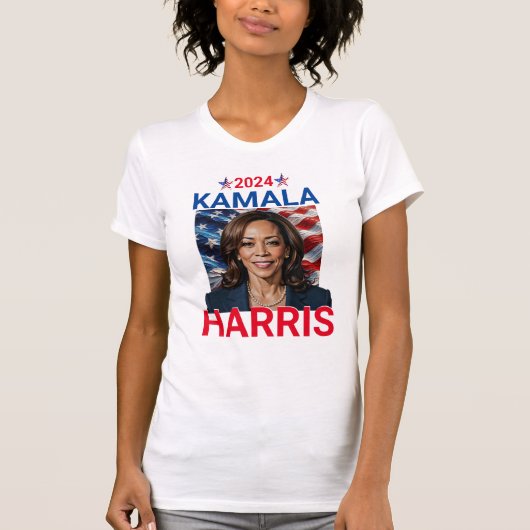 Kamala Harris 2024 Rot, Weiß und Blau T-Shirt (Vorderseite)