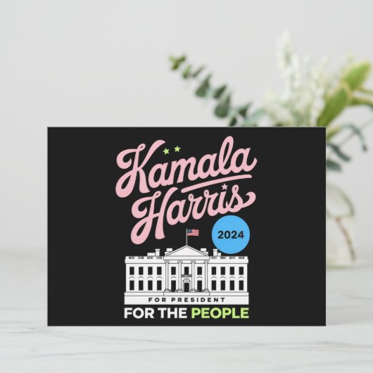 Kamala Harris 2024 Sozialdemokrat Abstimmung blau Einladung (Stehend Vorderseite)