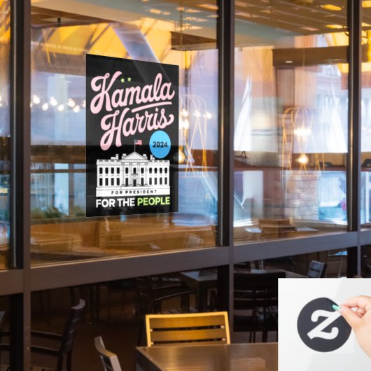 Kamala Harris 2024 Sozialdemokrat Abstimmung blau Fensteraufkleber (Restaurantfenster)