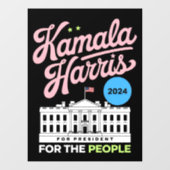 Kamala Harris 2024 Sozialdemokrat Abstimmung blau Fensteraufkleber (Blatt)