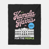 Kamala Harris 2024 Sozialdemokrat Abstimmung blau Fleecedecke (Vorderseite)