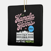Kamala Harris 2024 Sozialdemokrat Abstimmung blau Keramikornament (Links)