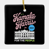 Kamala Harris 2024 Sozialdemokrat Abstimmung blau Keramikornament (Vorderseite)