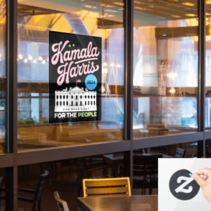 Kamala Harris 2024 Sozialdemokratenstimmen Blau Fensteraufkleber
