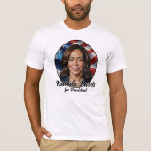 Kamala Harris 2024 US Flagge T-Shirt (Vorderseite)