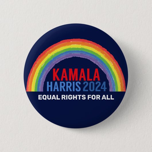Kamala Harris 2024 Wahl Rainbow LGBTQ Button (Vorderseite)