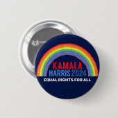 Kamala Harris 2024 Wahl Rainbow LGBTQ Button (Vorne & Hinten)