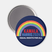 Kamala Harris 2024 Wahl Rainbow LGBTQ Magnet (Vorderseite/Rückseite)