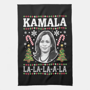 Kamala Harris 2024 Weihnachten Komma La Xmas Geschirrtuch