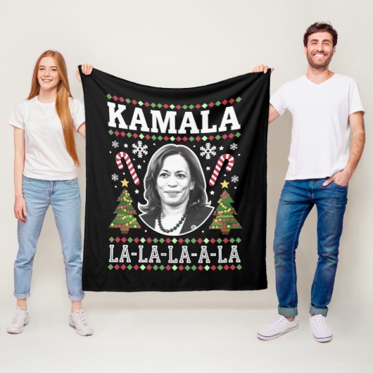 Kamala Harris 2024 Weihnachts-Comma La Xmas Fleecedecke (Beispiel)