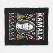 Kamala Harris 2024 Weihnachts-Comma La Xmas Fleecedecke (Vorderseite (Horizontal))