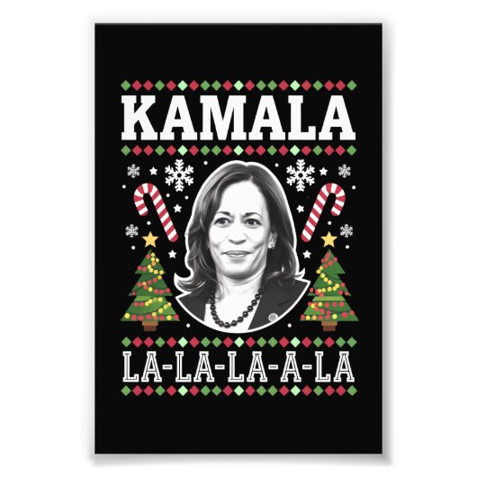 Kamala Harris 2024 Weihnachts-Comma La Xmas Fotodruck (Vorne)