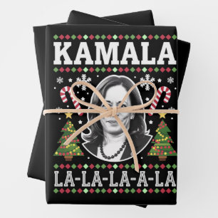 Kamala Harris 2024 Weihnachts-Comma La Xmas Geschenkpapier Set